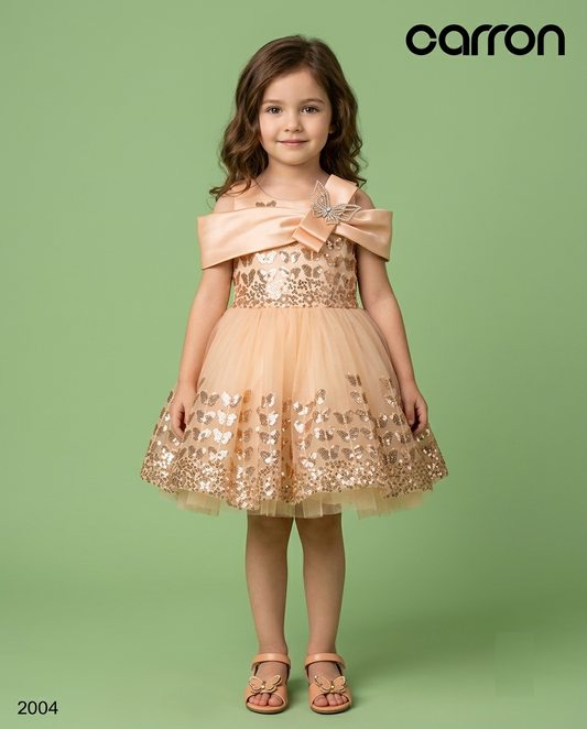 Fawn Colour Party Frock(GE-GFRP_2002)