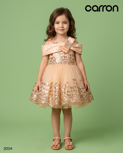 Fawn Colour Party Frock(GE-GFRP_2002)