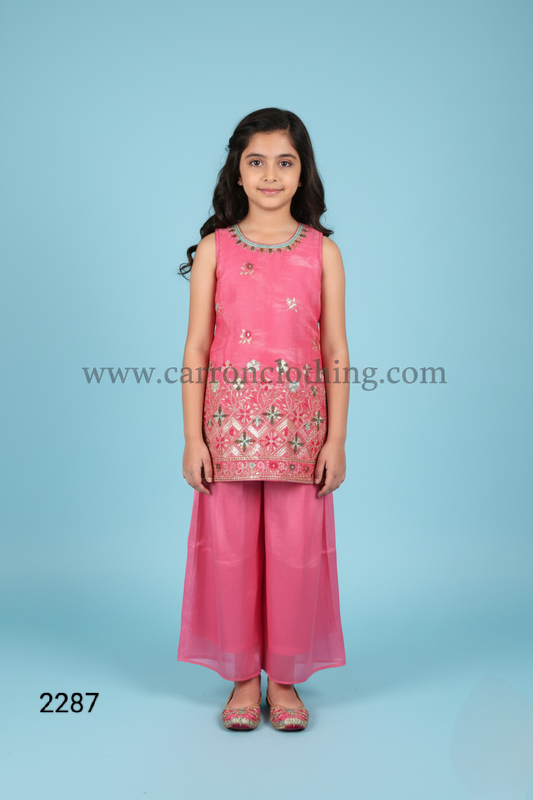 Pink Colour Plazo Set(GE-GPZS_2287)