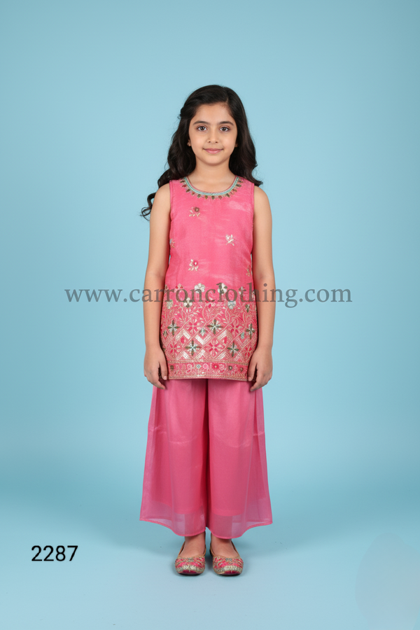 Pink Colour Plazo Set(GE-GPZS_2287)