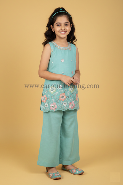 Mint Green Colour Plazo Set (GE-GPZS_2290)