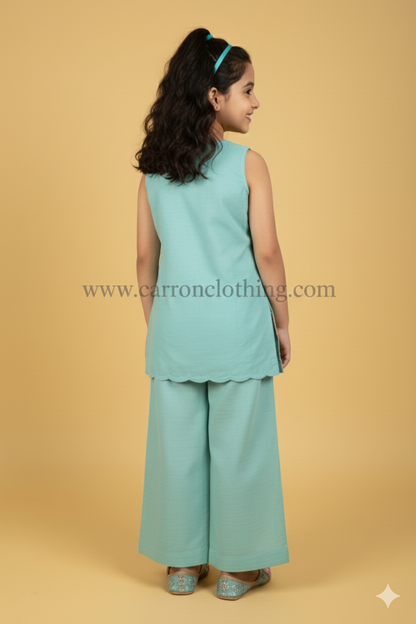 Mint Green Colour Plazo Set (GE-GPZS_2290)