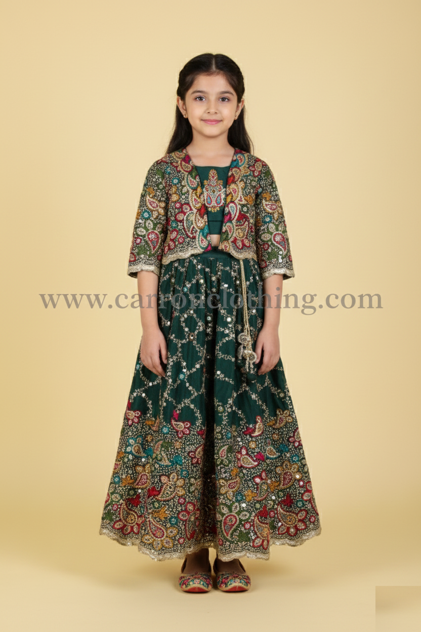 Green Colour Ghaghra Choli(GE-GGHC_3003)