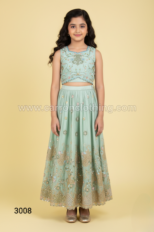 Firozi Colour Ghaghra Choli(GE-GGHC_3008)