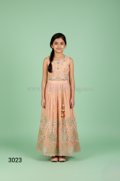 Peach Colour Ghaghra Choli(GE-GGHC_3023)