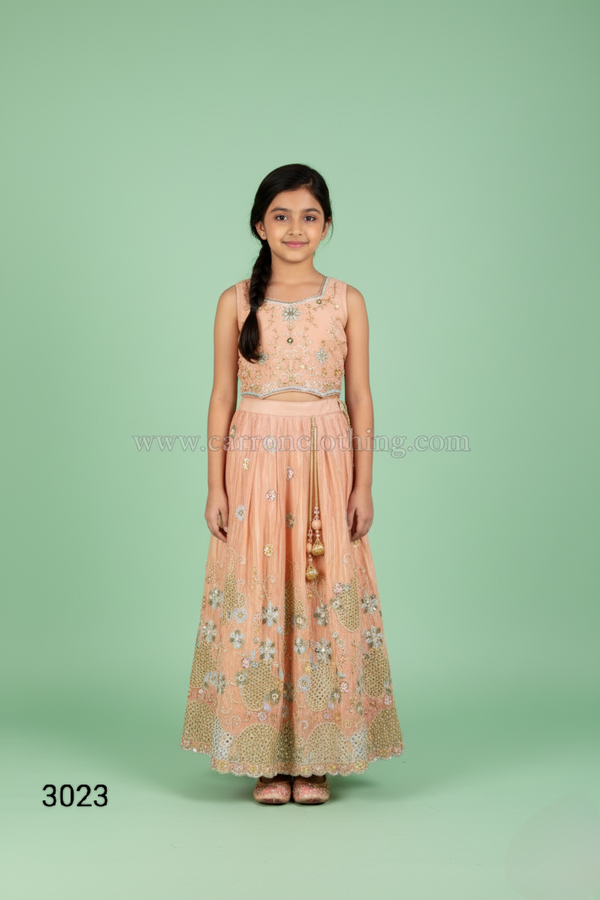 Peach Colour Ghaghra Choli(GE-GGHC_3023)