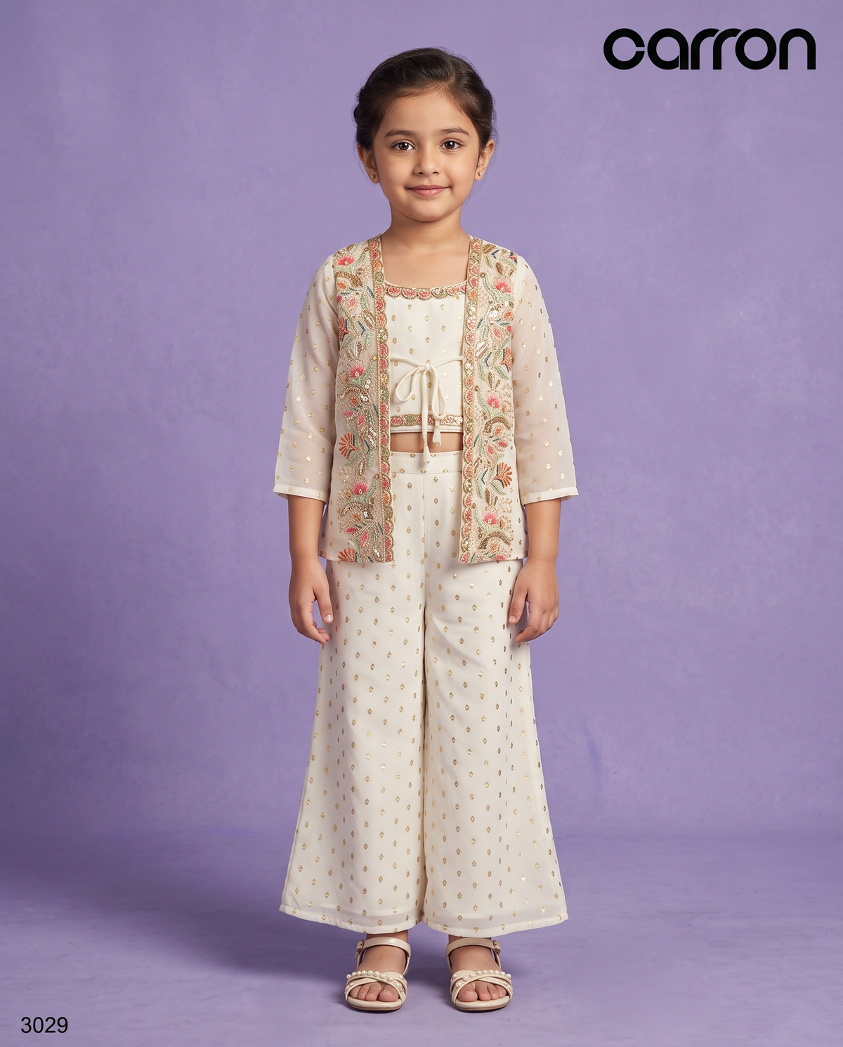 Cream Colour Plazo Set(GE-GPZS_3029)