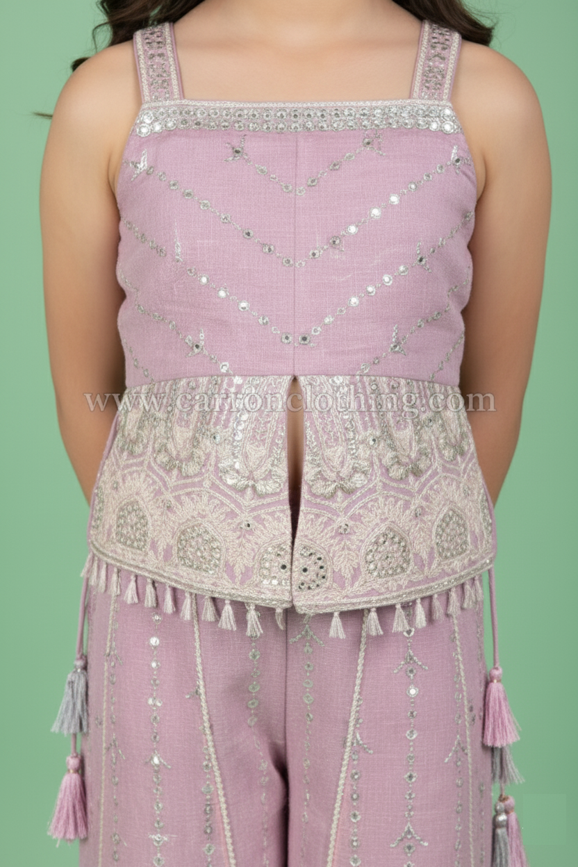 Pink Colour Plazo Set(GE-GPZS_3198)