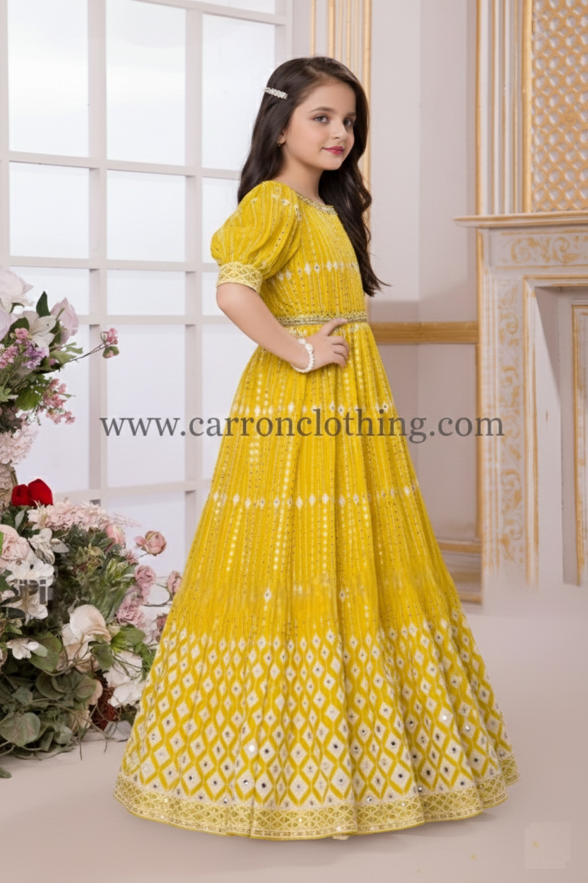 Lemon Colour Gown (GE-GGWN_3218)