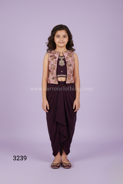 Wine Colour Chudidar(GE-GCHU_3239)