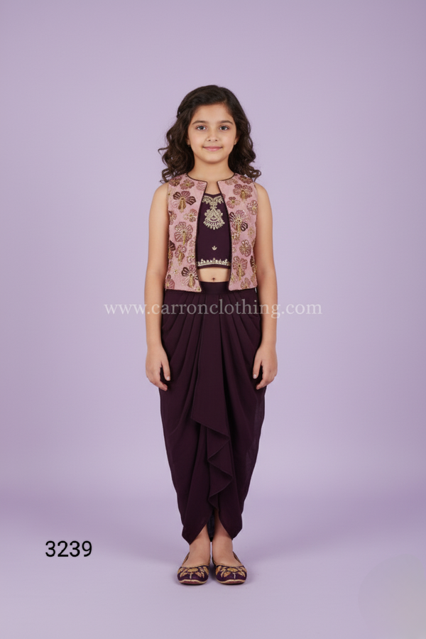 Wine Colour Chudidar(GE-GCHU_3239)