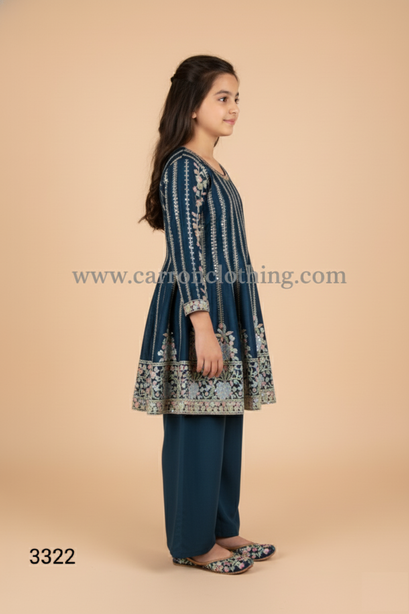 Blue Colour Plazo Set(GE-GPZS_3322)