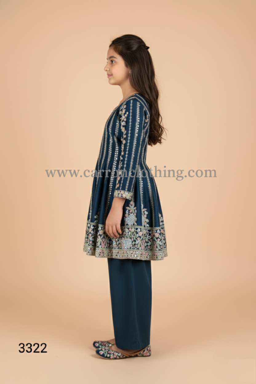 Blue Colour Plazo Set(GE-GPZS_3322)