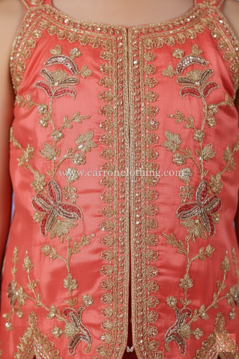 Rust Colour Plazo Set(GE-GPZS_3425)