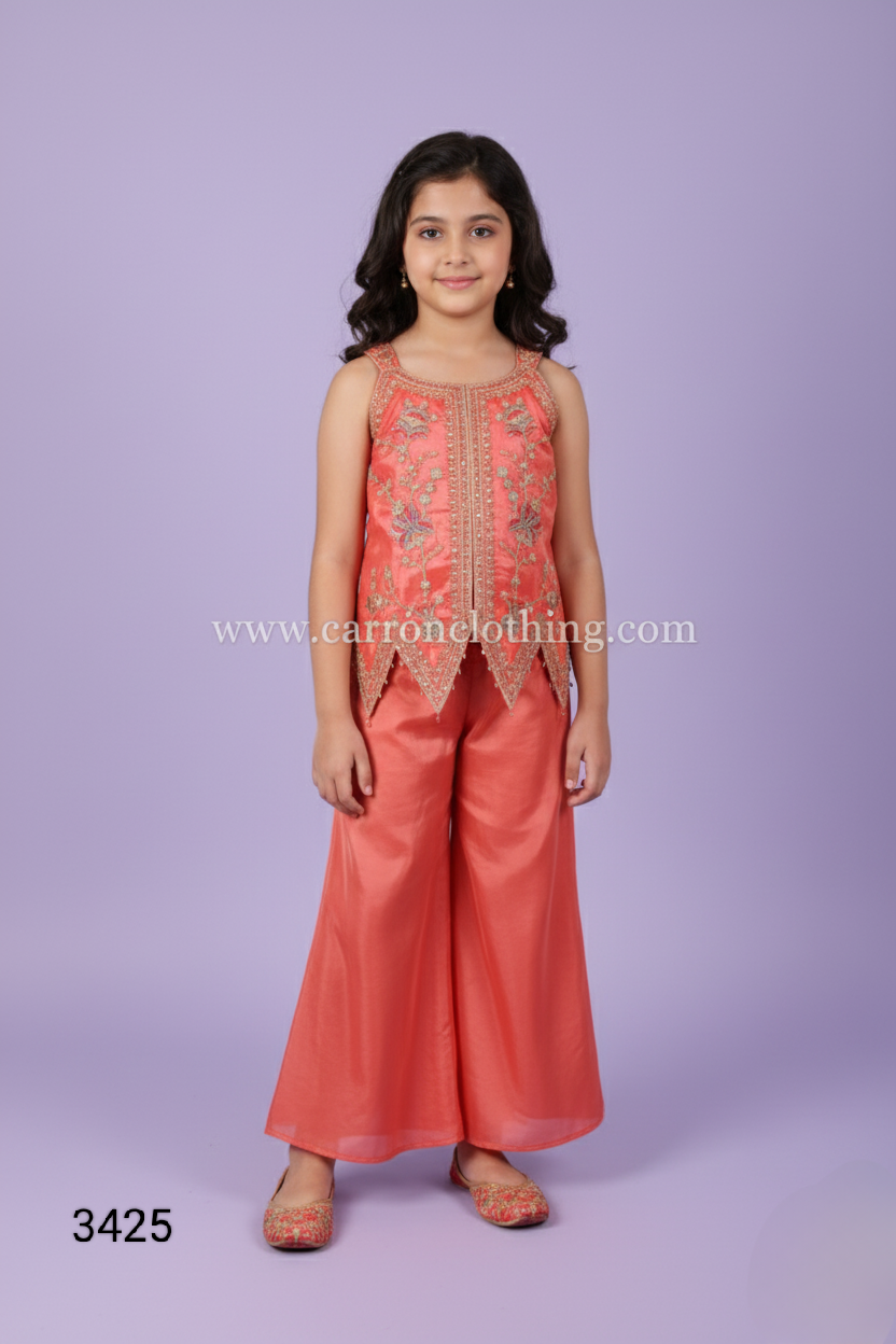 Rust Colour Plazo Set(GE-GPZS_3425)