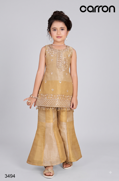Gold Colour Plazo Set(GE-GPZS_3494)