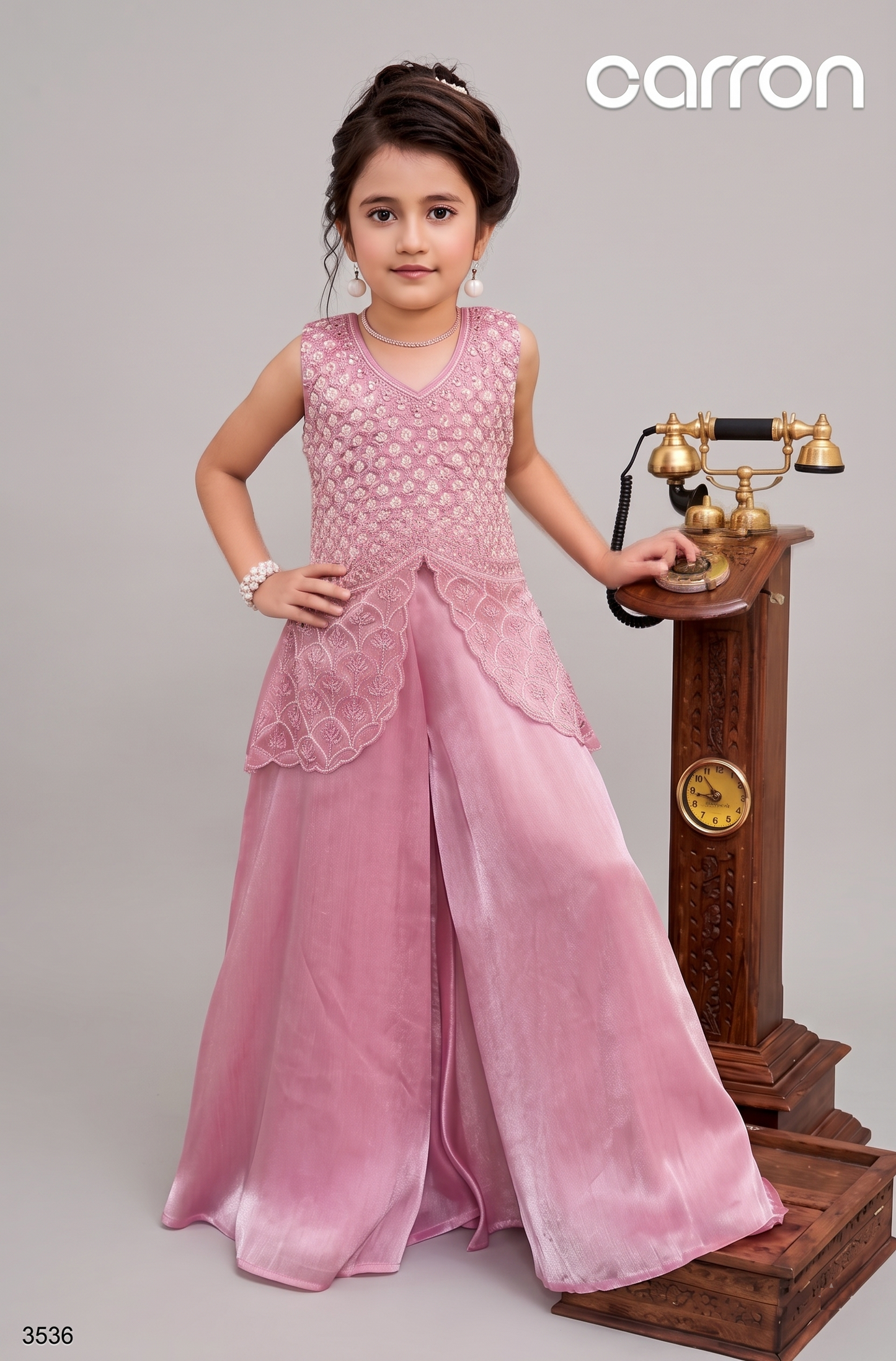 Dusty Rose Pink Colour Plazo Set(GE-GPZS_3536)
