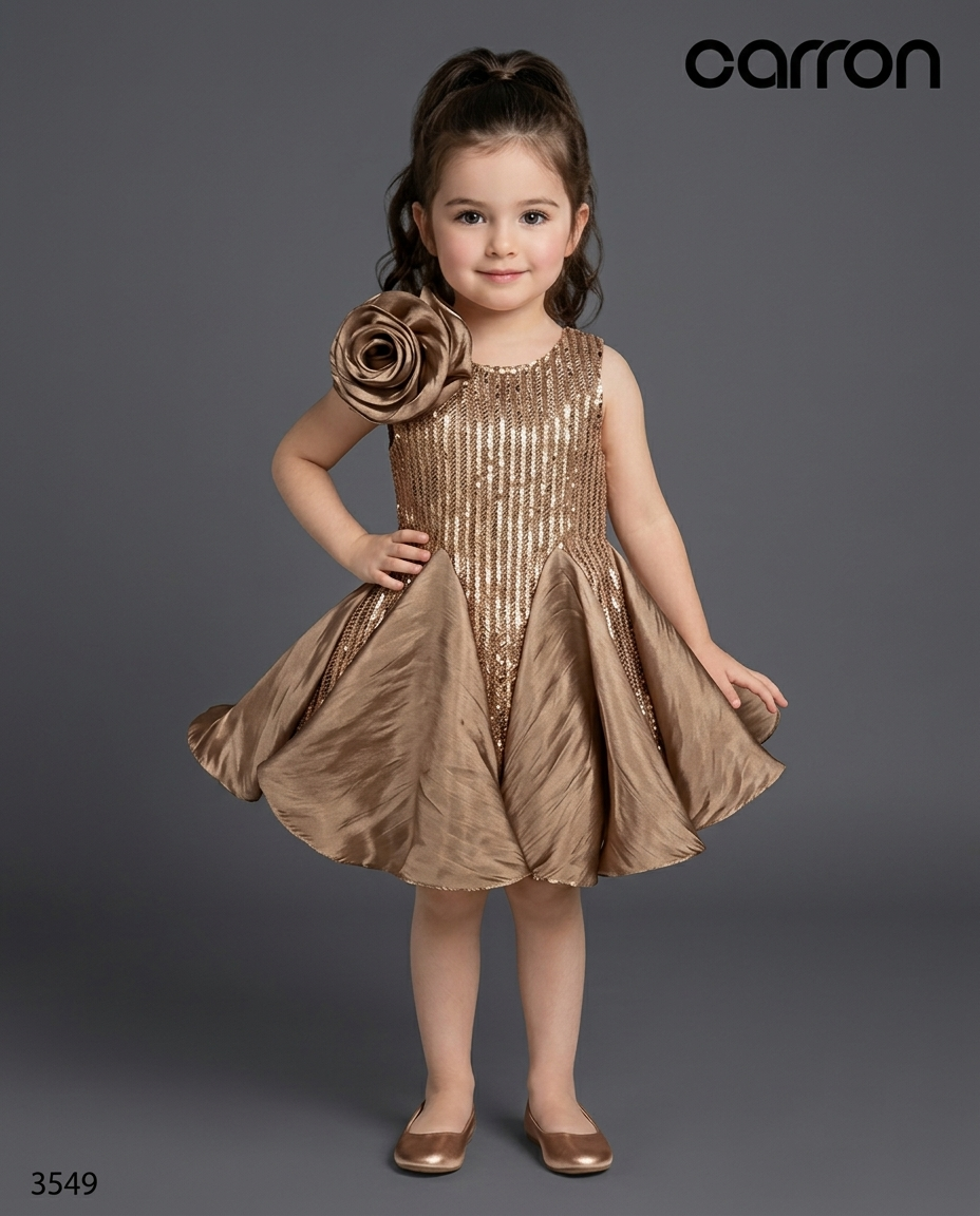 Brown Colour Party Frock(GE-GFRP_3549)