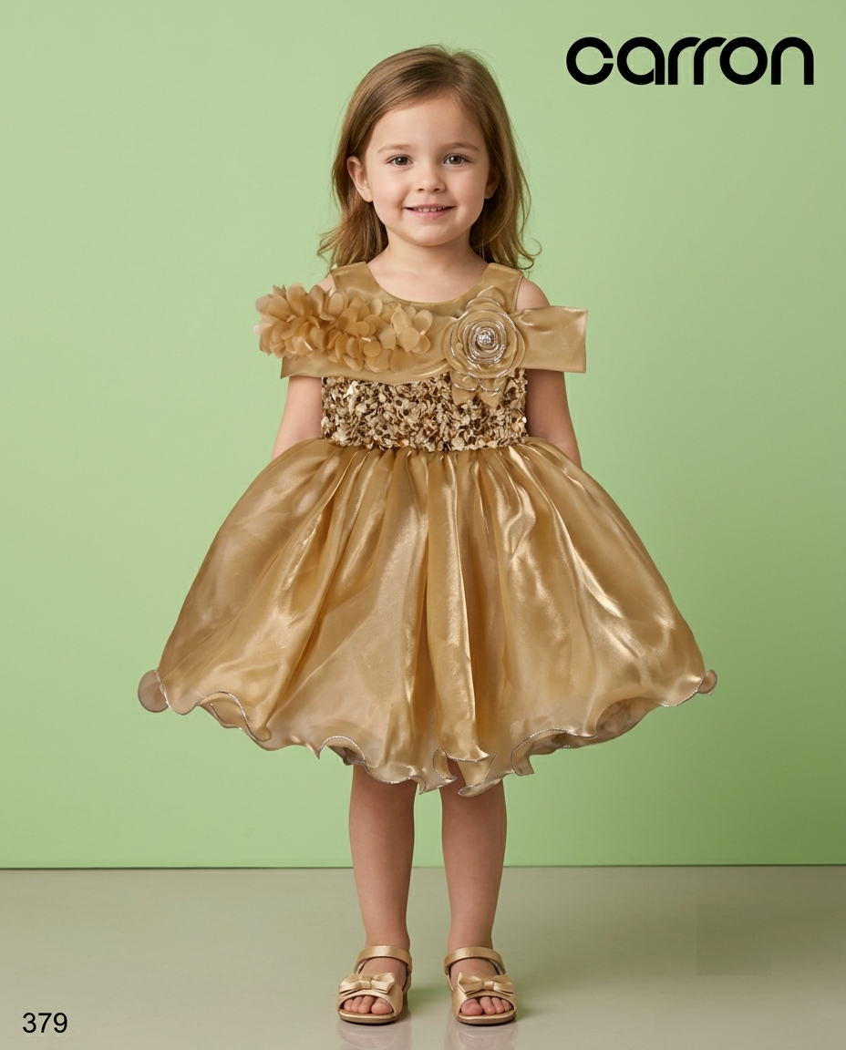 Champange Colour Party Frock(GE-GPZS_379)