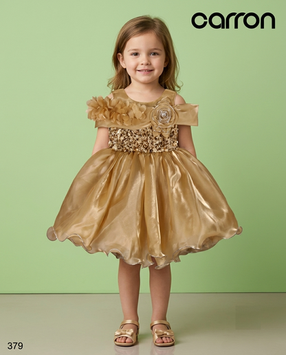Champange Colour Party Frock(GE-GPZS_379)