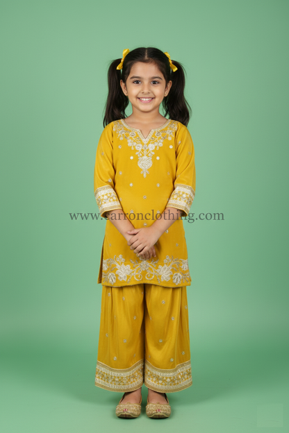 Gold Colour Plazo Set(GE-GPZS_4087)