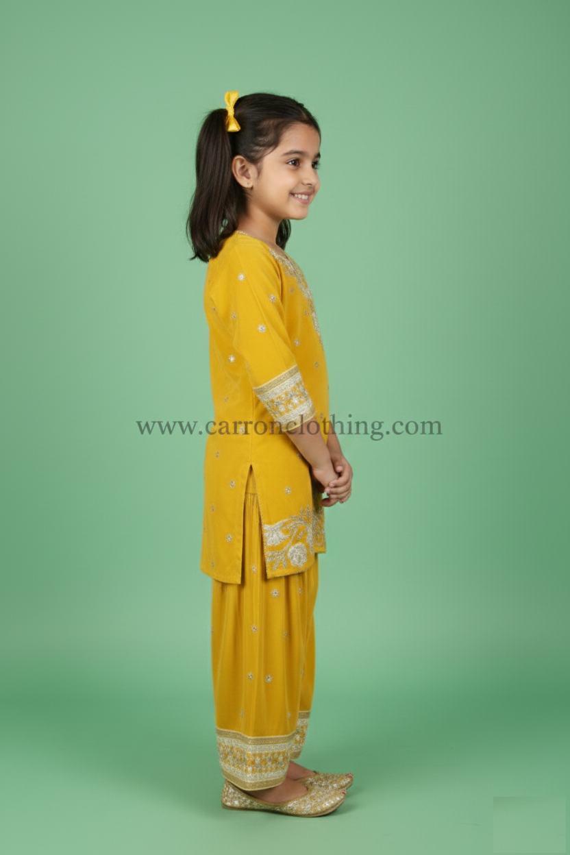 Gold Colour Plazo Set(GE-GPZS_4087)