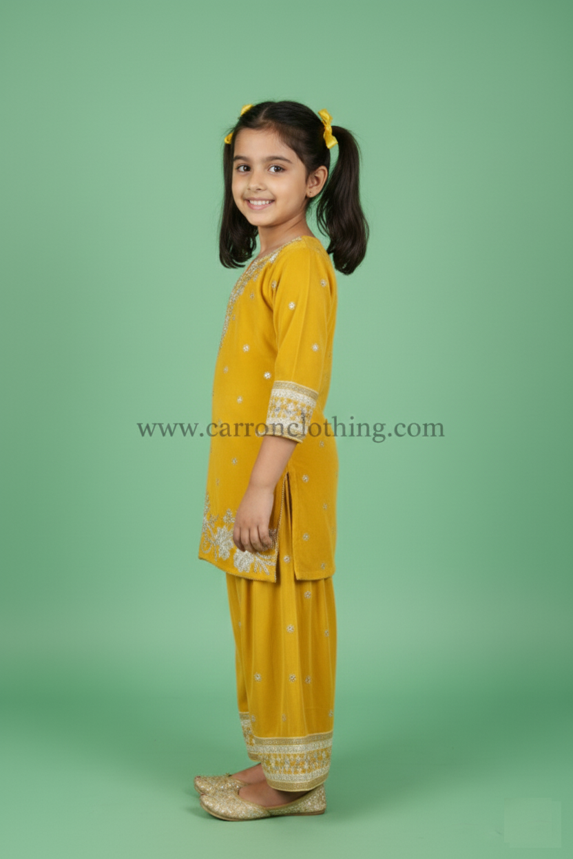 Gold Colour Plazo Set(GE-GPZS_4087)