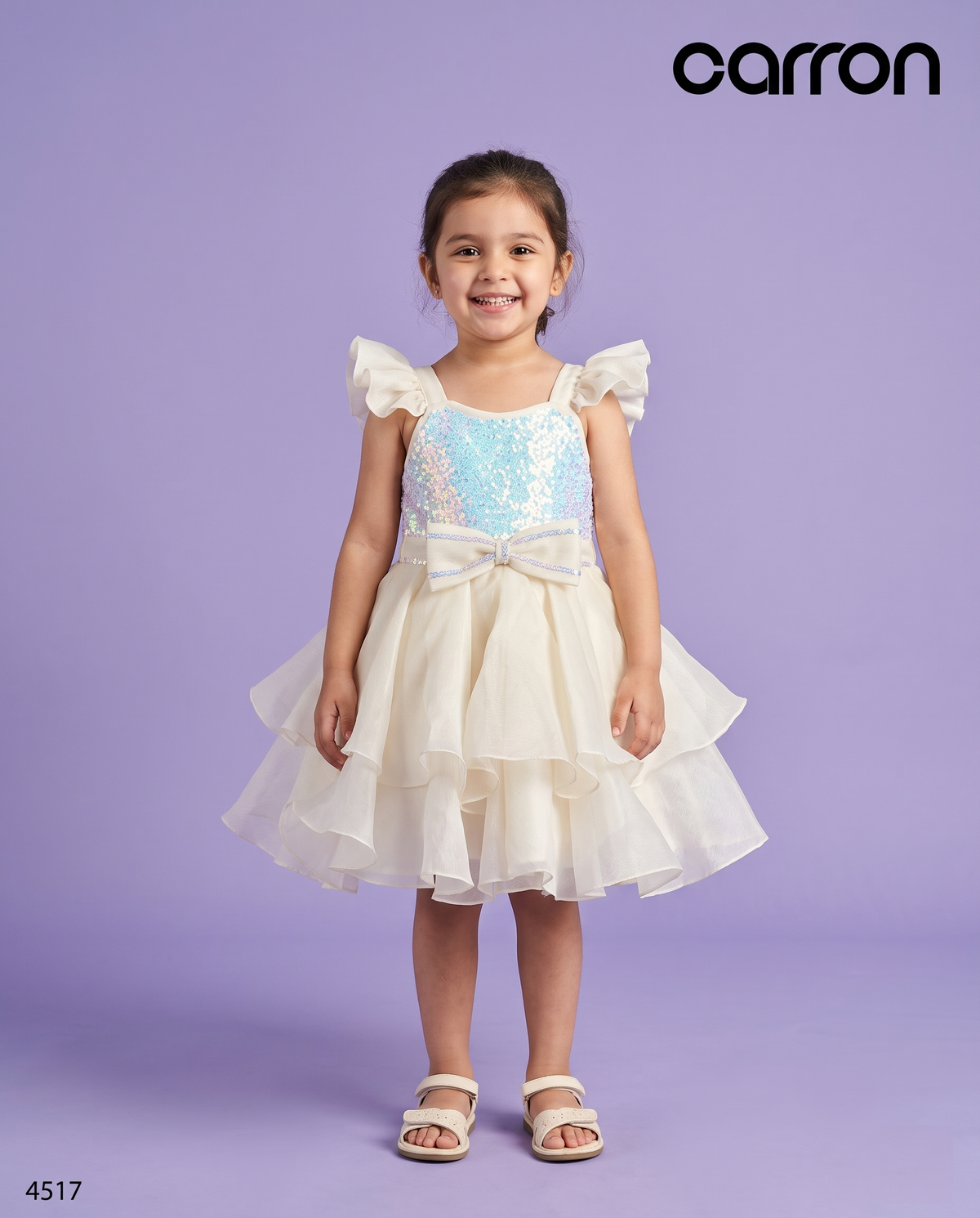Cream Colour Party Frock(GE-GFRP_4517)