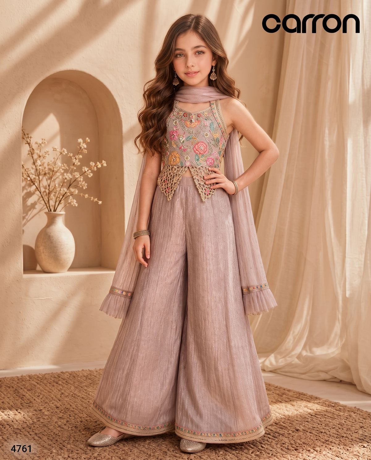 Dusty Rose Colour Plazo Set(GE-GPZS_4761)