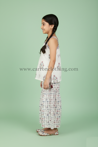 White Colour Gharara Set(GE-GGHS_4913)