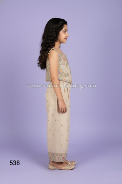 Chickoo Colour Plazo Set(GE-GPZS_538)