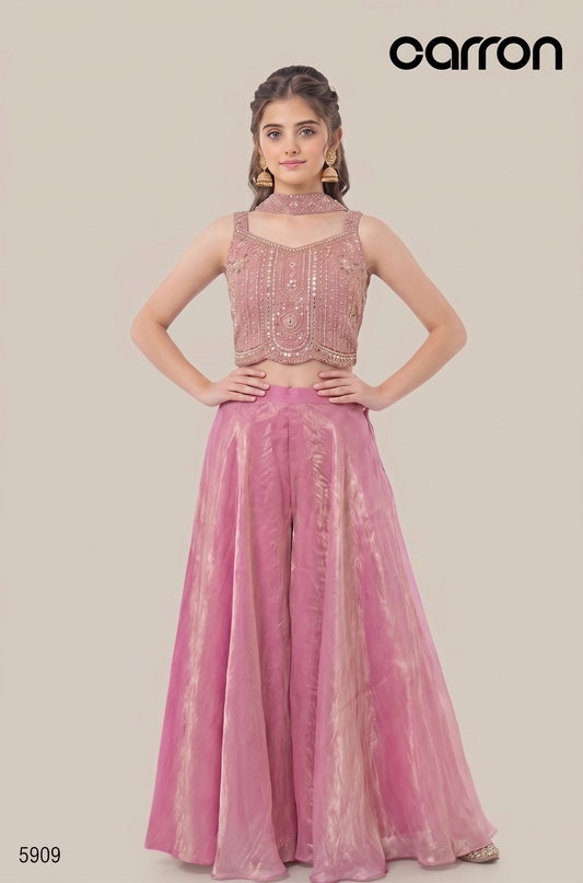 Onion Pink Colour Plazo Set(GE-GPZS_5909)