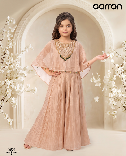 Fawn Colour Plazo Set(GE-GPZS_5951)