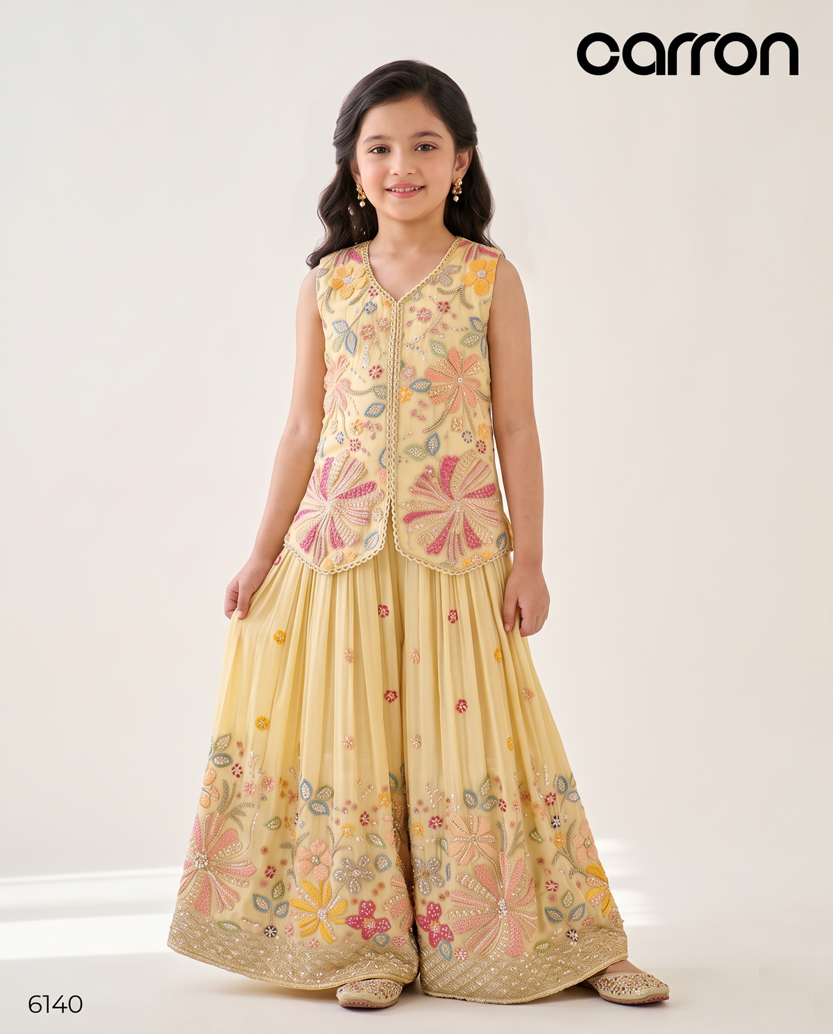 Fawn Colour Plazo Set(GE-GPZS_6140)