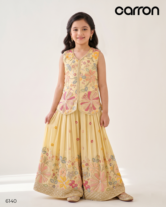 Fawn Colour Plazo Set(GE-GPZS_6140)