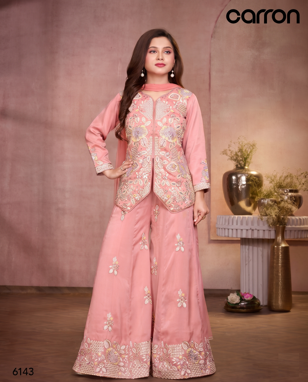 Pink Colour Plazo Set(GE-GPZS_6143)