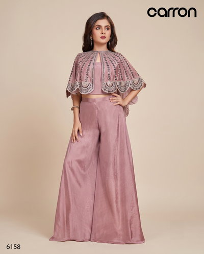 Onion Pink Colour Plazo Set(GE-GPZS_6158)