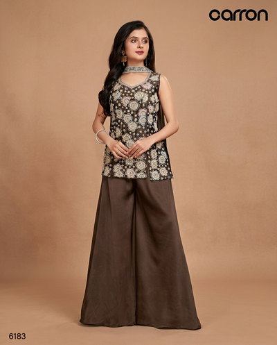 Brown Colour Plazo Set(GE-GPZS_6183)