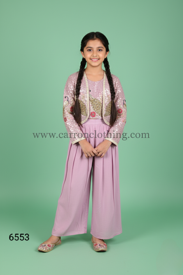 Onion Pink Colour Plazo Set(GE-GPZS_6653)