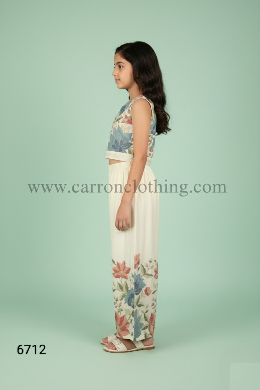 Cream Colour Plazo Set(GE-GPZS_6712)