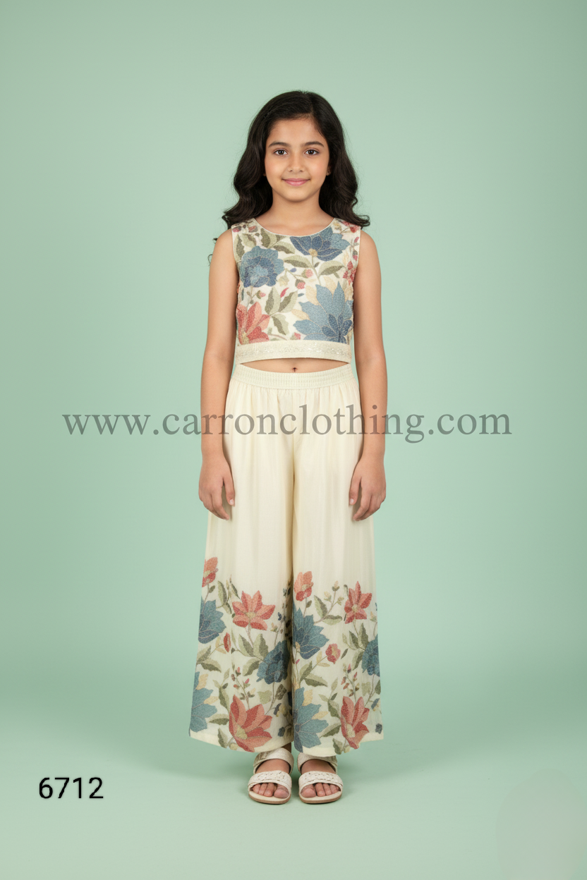 Cream Colour Plazo Set(GE-GPZS_6712)