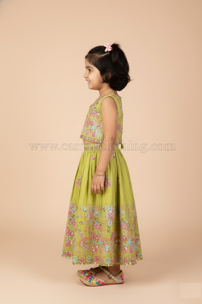 Green Colour Ghaghra Choli(GE-GGHC_6803)