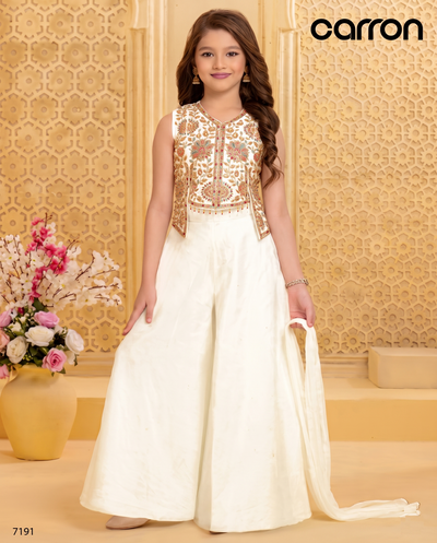 Cream Colour Plazo Set(GE-GPZS_7191)