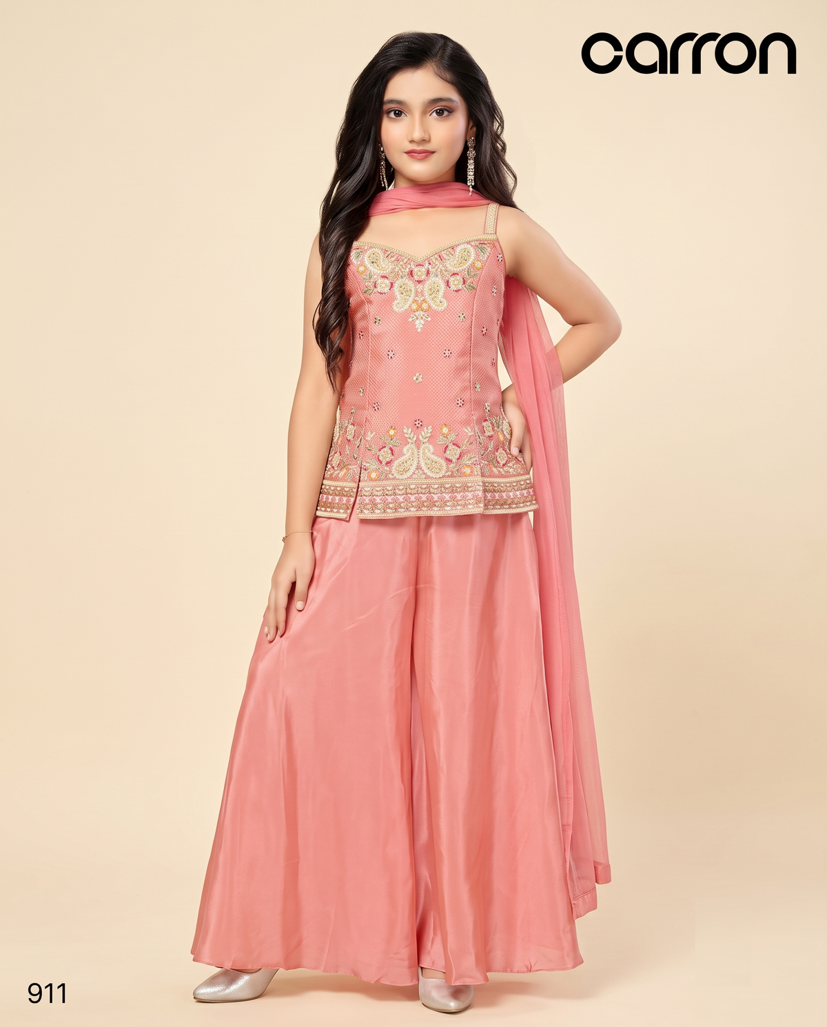 Onion Pink Colour Plazo Set(GE-GPZS_911)