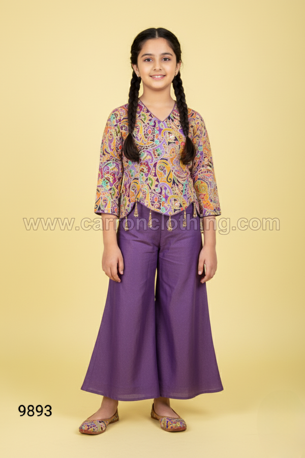 Purple Colour Plazo Set(GE-GPZS_9893)