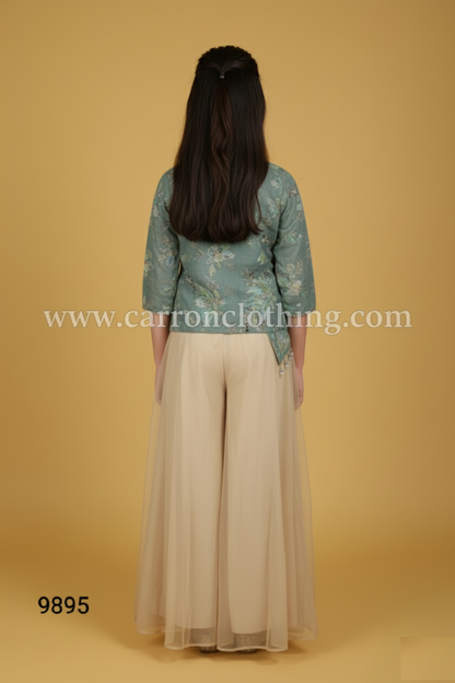 Green Colour Plazo Set(GE-GPZS_9895)