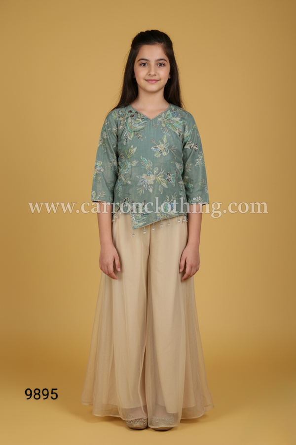 Green Colour Plazo Set(GE-GPZS_9895)