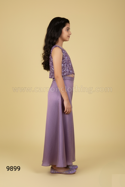 Lavender Colour Plazo Set(GE-GPZS_9899)