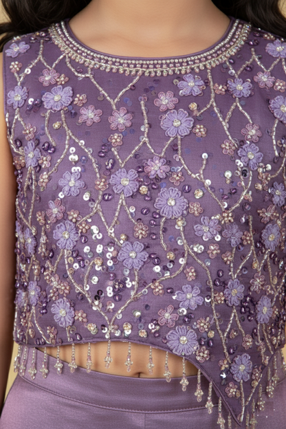 Lavender Colour Plazo Set(GE-GPZS_9899)