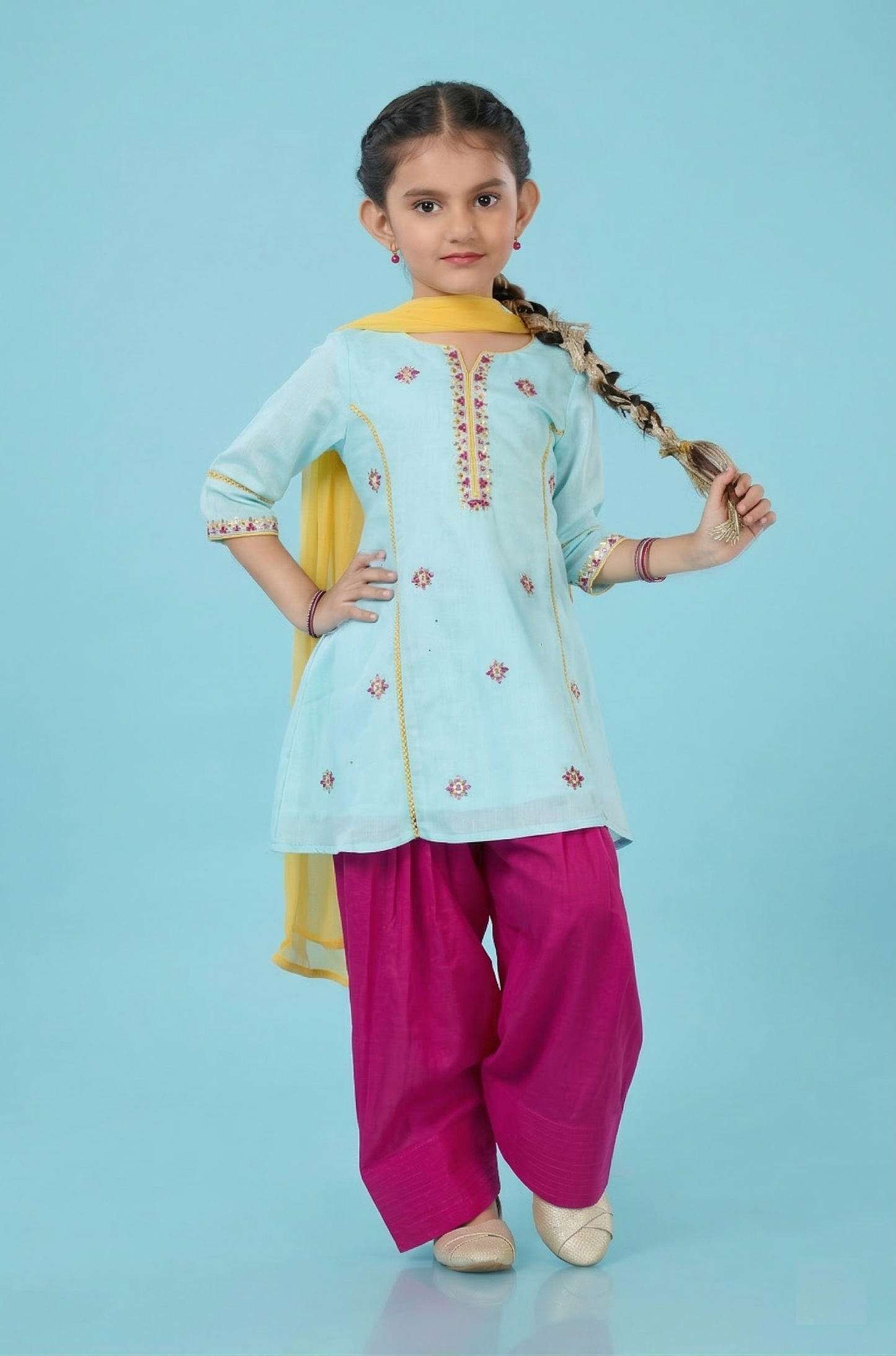 Sky Blue Colour Chudidar(GE-GCHU_1221)